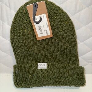 Coal The Shoreline Beanie‎ OSFM Rib Knit Speckled Wool Blend Green
